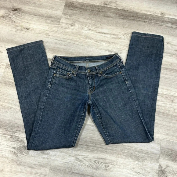 Citizens of Humanity Ava #142 Stretch Denim Low Rise Straight Leg Dark Wash Jean - Picture 1 of 10
